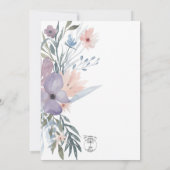 Invitation Mariage Bohème Fleuriste Rose et Bleu Poussiéreux (Dos)