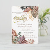 Invitation Mariage Bohème Fleurs (Debout devant)