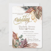 Invitation Mariage Bohème Fleurs (Devant)
