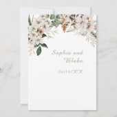 Invitation Mariage Bohème Fleurs Blanches Hiver (Dos)