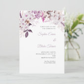Invitation Mariage Bohème Fleurs Blanches Hiver (Debout devant)
