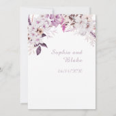 Invitation Mariage Bohème Fleurs Blanches Hiver (Dos)