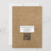 Invitation Mariage bohème floral bohème code QR RSVP rustique (Dos)