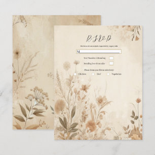 Invitation Mariage Bohème Floral Botanique Délicat Vintage 