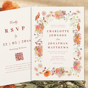 Invitation Mariage Bohème Floral d'Automne