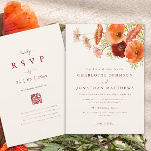 Invitation Mariage Bohème Floral d'Automne