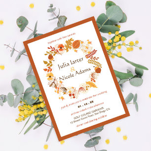 Invitation Mariage Bohème Floral Rustique Automne