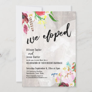 Invitation Mariage Bohème Floral Rustique Bois Nous Nous Somm