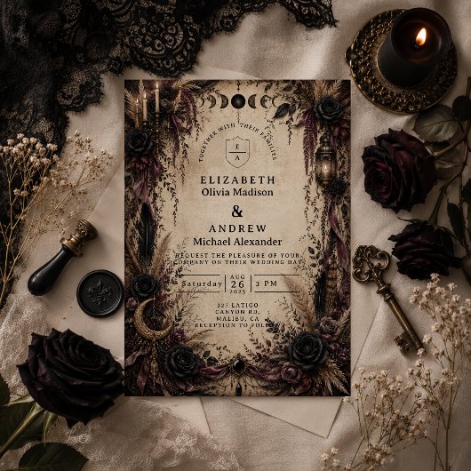 Invitation Mariage Bohème Gothique