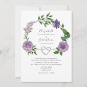 Invitation Mariage Bohème Lavande Violet (Devant)