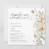 Invitation Mariage bohème minimaliste aux fleurs sauvages (Devant)