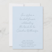 Invitation Mariage Bohème Moderne Écriture Douce Bleue (Devant)