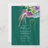 Invitation Mariage bohème mystique Succulent (Devant)