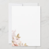 Invitation Mariage bohème neutre rose marron floral rustique (Dos)