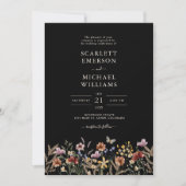 Invitation Mariage Bohème Noir (Devant)