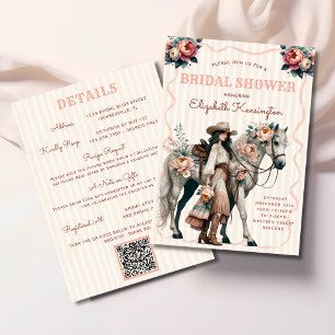 Invitation Mariage bohème occidental de cowgirl avec des chev