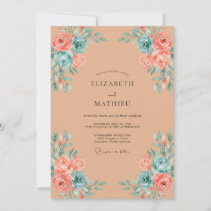 Invitation Mariage Bohème Orné d'Abricot