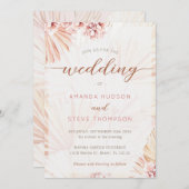 Invitation Mariage bohème Pampas Grass Boho Thème Floral (Devant / Derrière)