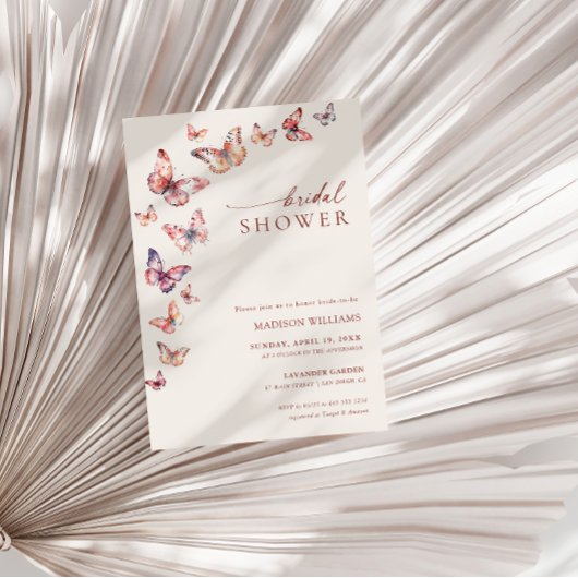 Invitation Mariage bohème papillon