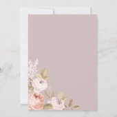 Invitation Mariage bohème pastel rose marron floral rustique (Dos)