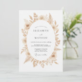 Invitation Mariage Bohème Raffiné Beige (Debout devant)