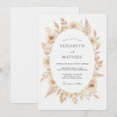 Invitation Mariage Bohème Raffiné Beige (Devant / Derrière)