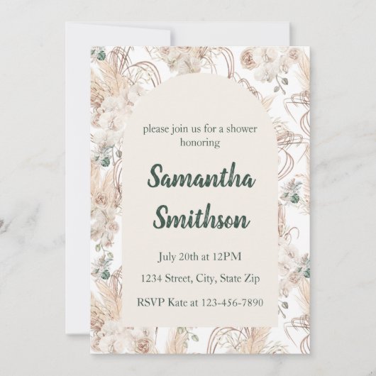 Invitation Mariage Bohème, Réception de Mariage, Fête de Nais (Devant)