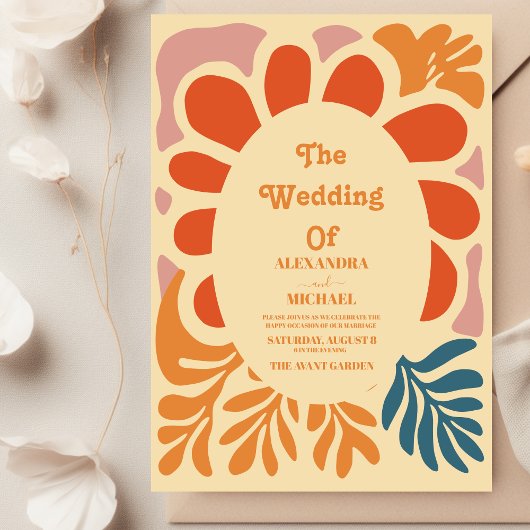 Invitation Mariage Bohème Rétro Décontracté