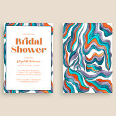 Invitation Mariage Bohème Rétro Typographie Ondulée
