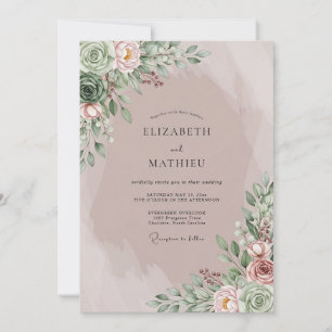 Invitation Mariage Bohème Rêveur Mauve