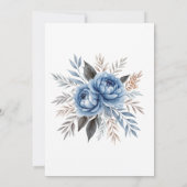 Invitation Mariage Bohème Romantique Bleu et Gris Peonies (Dos)