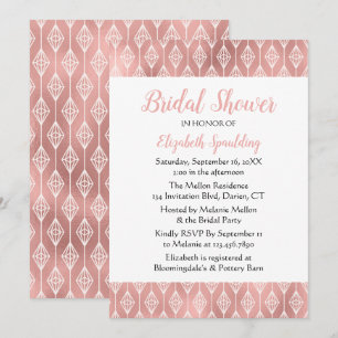 Invitation Mariage Bohème Rose Fête de Fiançailles Diamants T