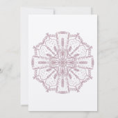 Invitation Mariage Bohème Rose Mandala Art Boho Kraft (Dos)