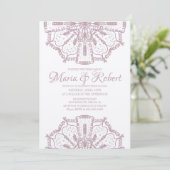 Invitation Mariage Bohème Rose Mandala Art Boho Kraft (Debout devant)