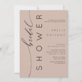 Invitation Mariage Bohème Rose Simple Fête de Fiançailles (Devant)