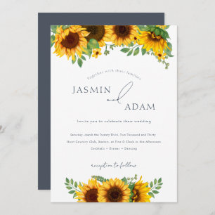 Invitation Mariage Bohême Royal Blue Opulence