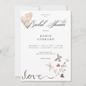 Invitation Mariage Bohème Rustique Beige Shower de Mariée Amo (Devant)