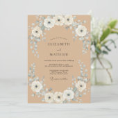 Invitation Mariage Bohème Rustique Brun (Debout devant)