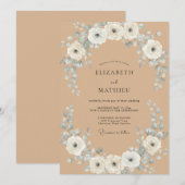 Invitation Mariage Bohème Rustique Brun (Devant / Derrière)