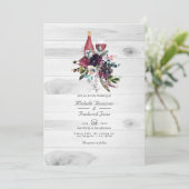 Invitation Mariage Bohème Rustique Code QR Vin de Prune RSVP (Debout devant)