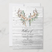 Invitation Mariage Bohème Rustique Coton et Eucalyptus (Devant)