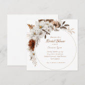 Invitation Mariage bohème rustique floral (Devant / Derrière)