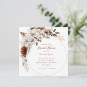 Invitation Mariage bohème rustique floral (Debout devant)