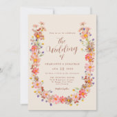 Invitation Mariage Bohème Rustique Floral d'Automne (Devant)