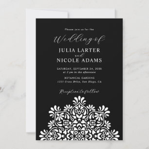 Invitation Mariage Bohème Rustique Floral Mandala Soleil Leva