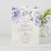 Invitation Mariage | Bohème Rustique Lilas et Pivoire Albâtre (Debout devant)