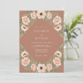 Invitation Mariage Bohème Rustique Terracotta (Debout devant)