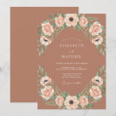 Invitation Mariage Bohème Rustique Terracotta (Devant / Derrière)