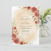 Invitation Mariage Bohème Rustique Terreux (Debout devant)