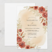 Invitation Mariage Bohème Rustique Terreux (Devant / Derrière)